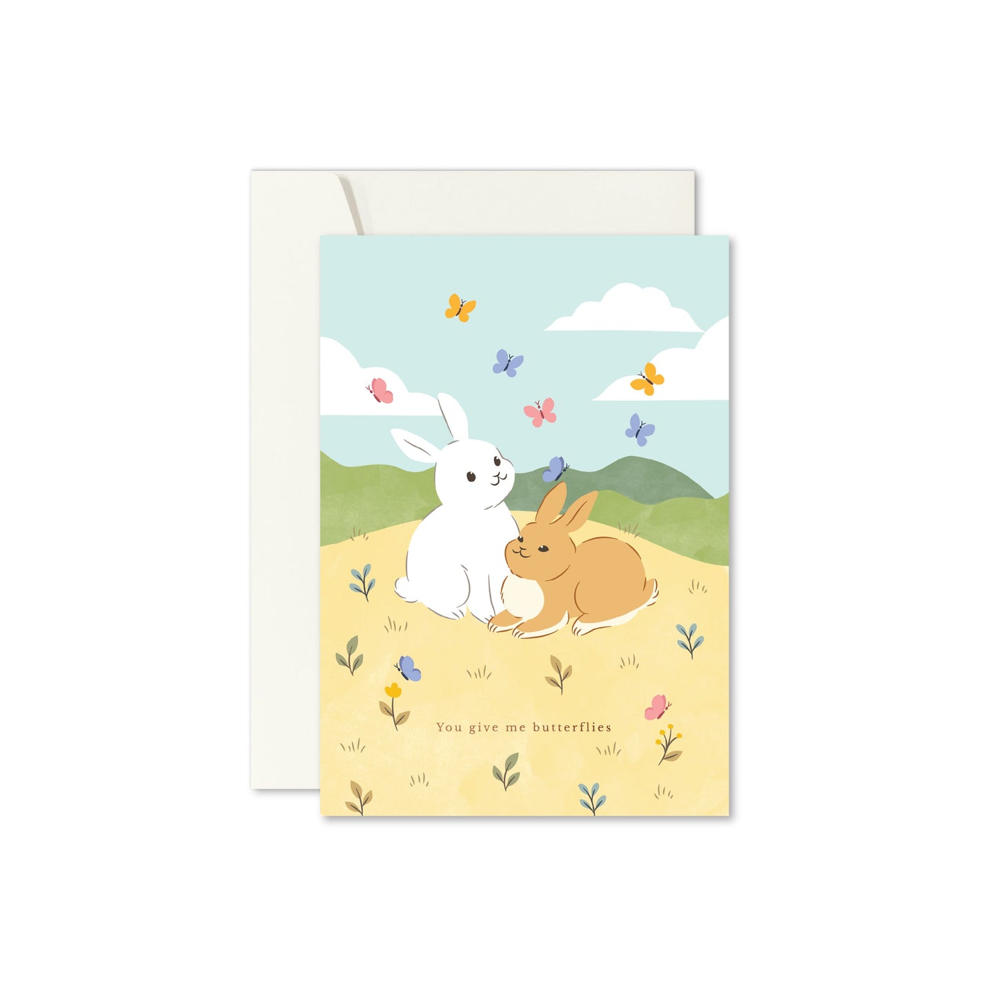 Butterflies & Bunnies Greeting Card
